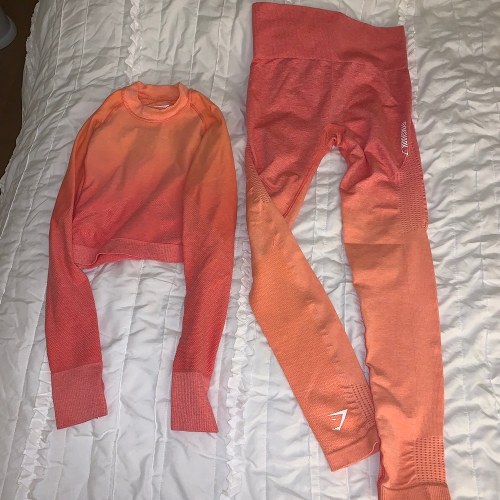Gym Shark Matching Orange/Pink Set